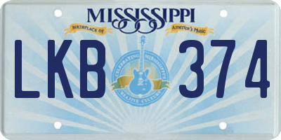 MS license plate LKB374