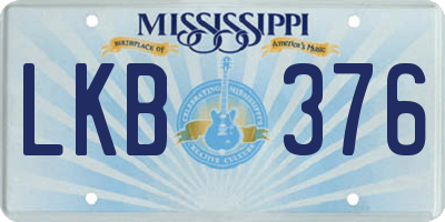 MS license plate LKB376