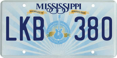 MS license plate LKB380