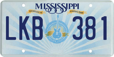 MS license plate LKB381