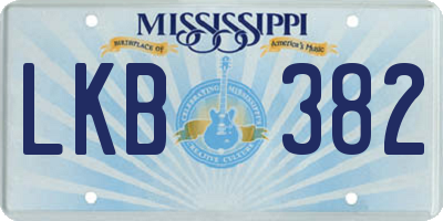 MS license plate LKB382