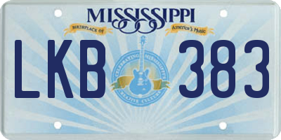 MS license plate LKB383