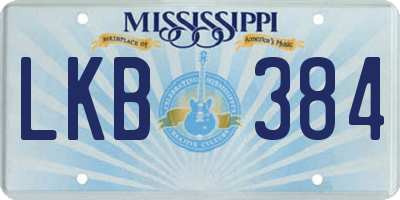 MS license plate LKB384