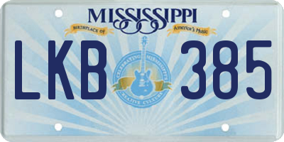 MS license plate LKB385