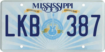 MS license plate LKB387