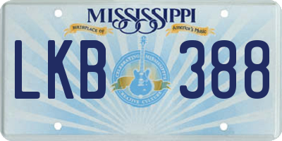 MS license plate LKB388