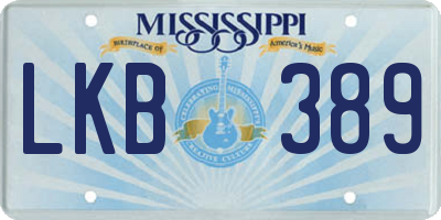 MS license plate LKB389