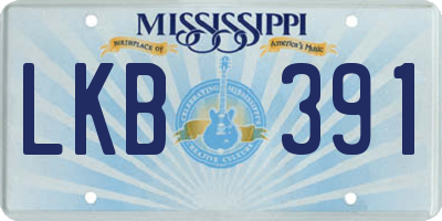 MS license plate LKB391