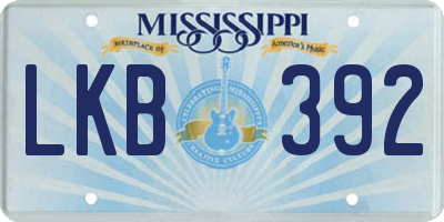 MS license plate LKB392