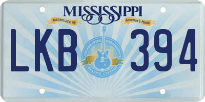 MS license plate LKB394