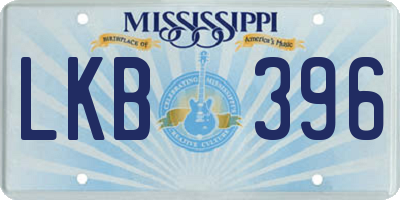 MS license plate LKB396