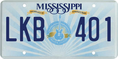 MS license plate LKB401