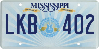 MS license plate LKB402