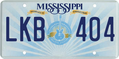 MS license plate LKB404