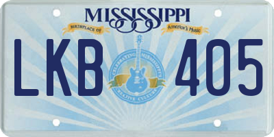 MS license plate LKB405