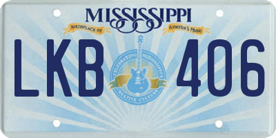 MS license plate LKB406