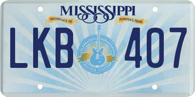 MS license plate LKB407