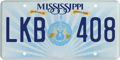MS license plate LKB408