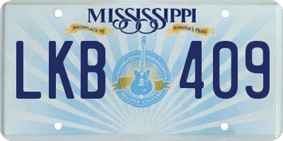 MS license plate LKB409