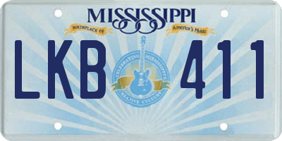 MS license plate LKB411