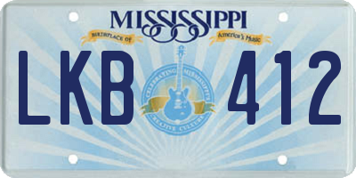 MS license plate LKB412