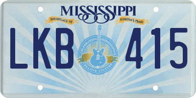 MS license plate LKB415