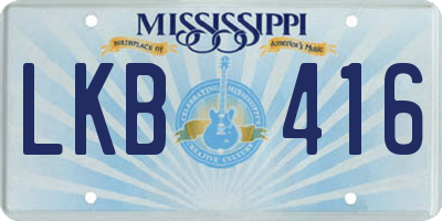 MS license plate LKB416