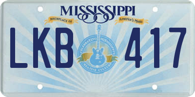 MS license plate LKB417