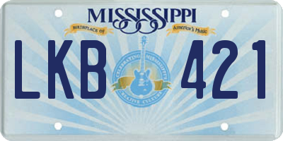 MS license plate LKB421