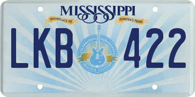 MS license plate LKB422