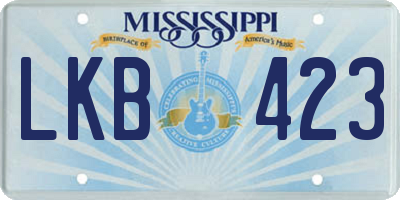 MS license plate LKB423