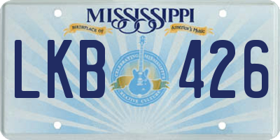 MS license plate LKB426