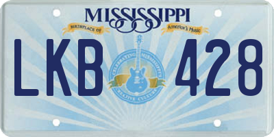 MS license plate LKB428