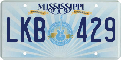 MS license plate LKB429
