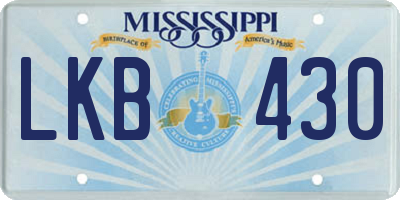 MS license plate LKB430