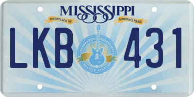 MS license plate LKB431