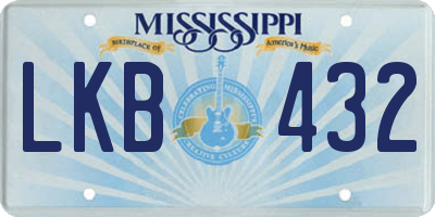 MS license plate LKB432