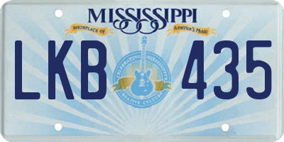 MS license plate LKB435