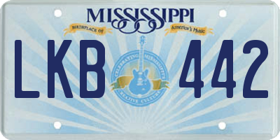 MS license plate LKB442