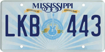 MS license plate LKB443