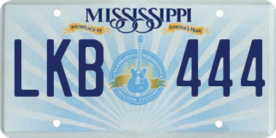 MS license plate LKB444