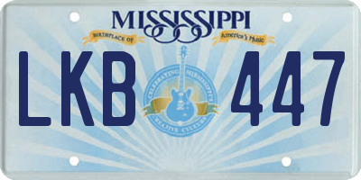MS license plate LKB447