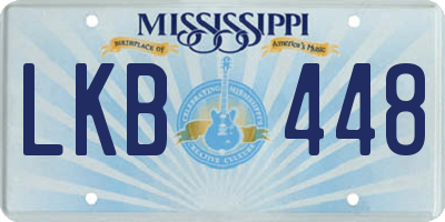 MS license plate LKB448
