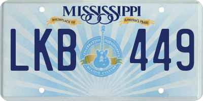 MS license plate LKB449