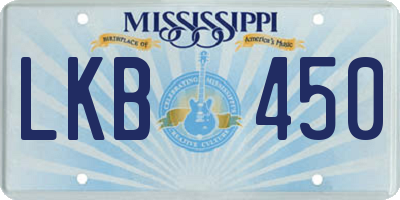MS license plate LKB450