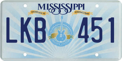 MS license plate LKB451