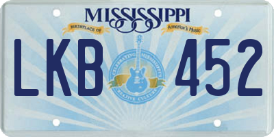 MS license plate LKB452