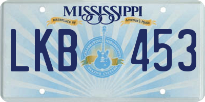 MS license plate LKB453