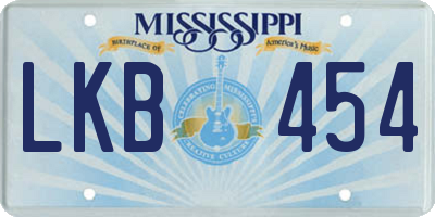 MS license plate LKB454