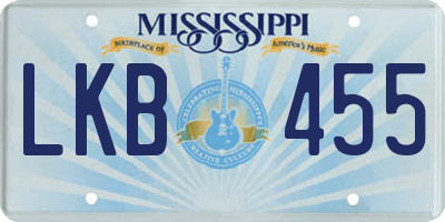 MS license plate LKB455